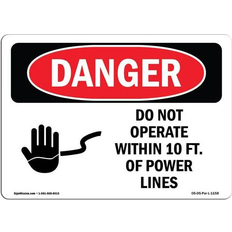 SignMission Osha Danger Do Not Operate Power Lines
