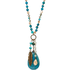 PalmBeach Boho Drop Necklace - Gold/Multicolour