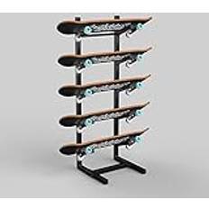 Skateboards CukYi Golv Longboard-ställ, 4/5-lagers skateboard-/snowboard-displaystativ för däck, garage och detaljhandel, vertikal gymhylla för yogamattor/skumrullar