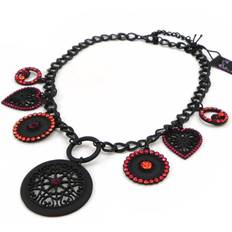 Röda Halsband Noa [I2191] Designerhalsband &#39;Carmen&#39; svart röd