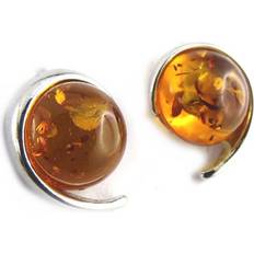 Brun Örhängen Les Trésors de Lily [N1946] Cognac bärnsten &#39;Inspiration&#39; silverörhängen rhodiumpläterade