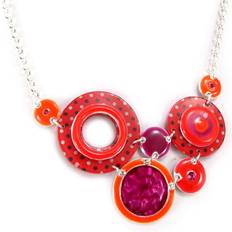 Noa [R5238] Designer necklace 'Coloriage' red 95x50 mm