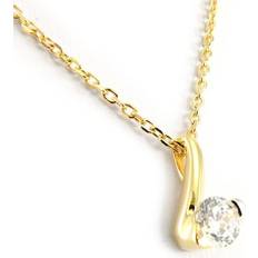 Vitt guld Halsband Altesse [H3361] Guldpläterat halsband &#39;Câlin&#39; toner vit