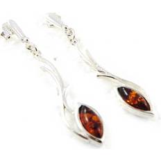 Brown Earrings Les Trésors de Lily [F9989] Amber 'Inspiration' Silver Earrings