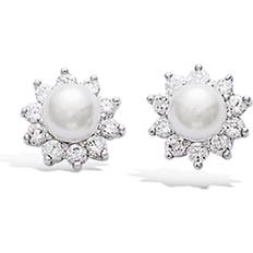 Les Tresors De Lily [K7176] Silver Earrings 'Sissi' white silver rhodium plated mm