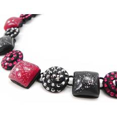 Röda Halsband Noa [I2178] Designerhalsband &#39;Sissi&#39; röd svart