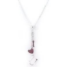 Les Tresors De Lily [G2774] 'I Love U' Silver Necklace