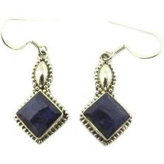 Lapis Earrings Les Trésors de Lily [P7112] Lapis lazuli 'Heaven' Silver Earrings 22x13 mm