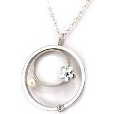 Enamel Necklaces Altesse Highness [K6014] White 'Calypso' steel necklace flower