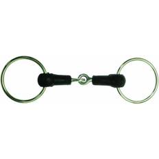 Hodelag og tilbehør Korsteel Hard Rubber Jointed Løs Ring Snaffle Bit Svart