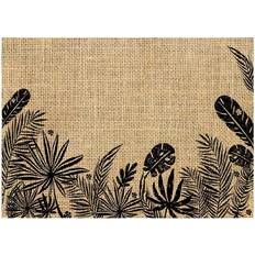 Beige Place Mats Les Trésors de Lily [Q4134] Place Mat Black, Beige