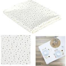 Guld Bordsdukar Les Trésors de Lily [A3679] Tablecloth White, Gold