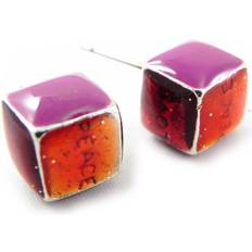 Red Earrings Noa [H4739] Pink Orange 'Coloring' Designer Earrings
