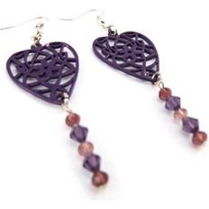 Purple Earrings Noa [J4170] Purple 'Love' Designer Earrings
