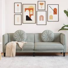 Gråa Soffor vidaXL med kuddar ljusgrå Soffa 3-sits, 2-sits