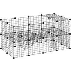 Pets Pawhut DIY Pet Playpen Metal Wire Fence 36 Panel Enclosure