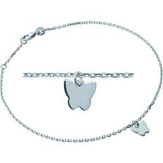 Rhodium Plated Anklets Les Tresors De Lily [J2072] Silver Anklet 'Butterfly' silver rhodium 25 8x7 mm