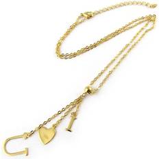 Les Tresors De Lily [F9159] Gold-Plated Necklace 'I Love U'