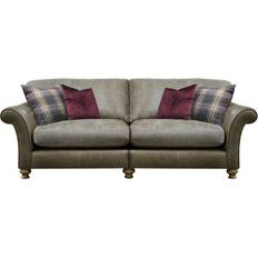 Leather Sofas - Wood Alexander & James Blake Grey Sofa 246cm 4 Seater