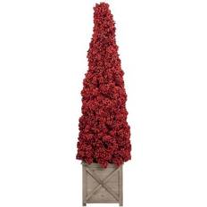 Red Artificial Plants Northlight Seasonal Allstate Berry Cone Potted Christmas Topiary Artificial Plant