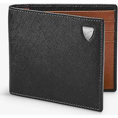 Aspinal of London Black Billfold Logo-embellished Leather Wallet