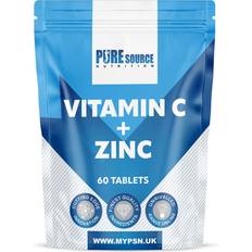 Pure Source Nutrition 60 Tablets Vitamin C Zinc Sulphate Acid