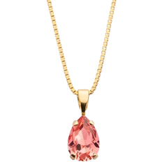 Guld - Rosa Halsband Caroline Svedbom Petite Drop Necklace - Gold/Pink
