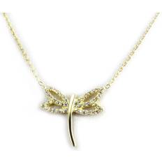 Les Tresors De Lily [L9767] Gold Plated 'Dragonfly' Necklace