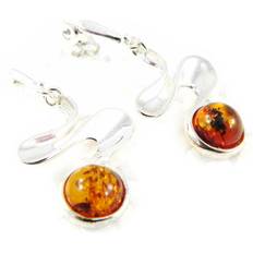 Brun - Silver Örhängen Les Trésors de Lily [F9984] Amber &#39;Inspiration&#39; Silverörhängen