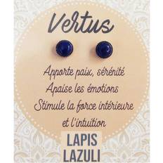 Lapis Earrings Les Trésors de Lily [R2126] Lapis lazuli 'Mineralia' earrings mm