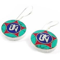 Lapis Earrings Les Trésors de Lily [H6516] Silver earrings 'Hatari' coral turquoise lapis