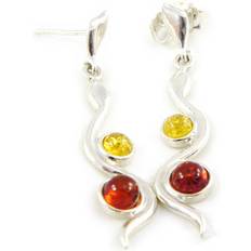 Brown Earrings Les Trésors de Lily [F9979] Amber 'Inspiration' Silver Earrings