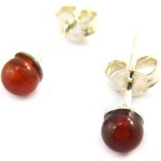Agate Earrings Les Trésors de Lily [M7014] Red agate 'Mineralia' earrings mm