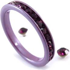 Purple Earrings Les Trésors de Lily [J2300] Purple 'Sissi' earrings and ring