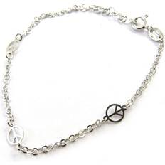 Rhodium Bracelets Altesse [M7182] 'Peace' silver bracelet