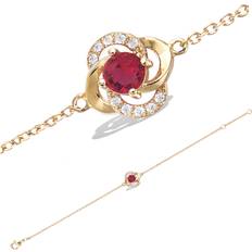 Ruby Bracelets Les Tresors De Lily [R5184] Gold Plated Bracelet 'Sissi' ruby white gold mm