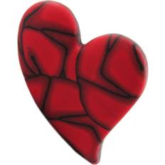 Les Trésors de Lily [R1333] Artisan 'Colombine &; Harlequin' Silver Red Ring 35x25 mm Hjärta