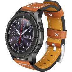 Brown Smartwatch Strap HOD Fitness 22Mm äkta läder Sportklocka Band Galaxy