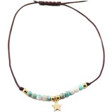 Turkos Armband Les Trésors de Lily [R0139] Stålarmband &#39;Une Etoile est Née&#39; turkost guld stjärna mm