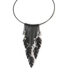 Black Necklaces Les Tresors De Lily [N8154] Designer Necklace 'Navajos' black 14x5