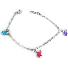 Barn Armbånd Altesse [L0064] Children's Bracelet 'Elephants' blue purple pink 17 cm