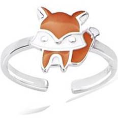 Barn Ringer Les Tresors De Lily Children's silver ring 'Fox' orange silver rhodium 9x9mm