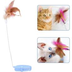 Cat Pets sale Feather Silicone Collar Cat's toy Teasing Self-Hey Cat Stick Pet Collar With Bell Feather