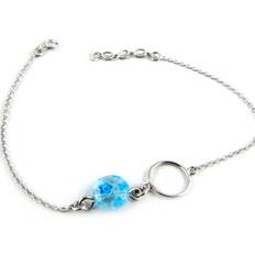 Rhodium Bracelets Les Tresors De Lily [K9572] Blue 'Choreography' Silver Bracelet