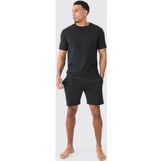 Yöasut boohooMAN Mens Black T-shirt & Short Lounge Set