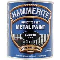 Hammerite Direct to Rust Smooth Effect Metallfarbe Schwarz 0.75L