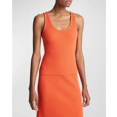 Dam Linnen Vince Ribbed Knit Cotton Blend Tank Top - Red
