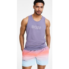 Men - Purple Tank Tops HUGO BOSS Men's Beach Tank Top Purple