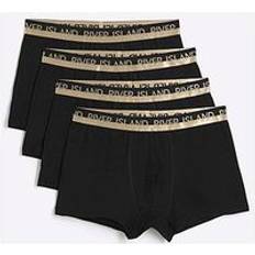 Guld Kalsonger River Island Trunks Med Guldfärgat Midjeband - Svart/a