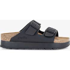 Birkenstock Womens Black Arizona Flex Platform Woven Sandals